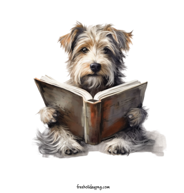 Transparent Book Lovers Day Reading Book dog book for Reading Book for Book Lovers Day