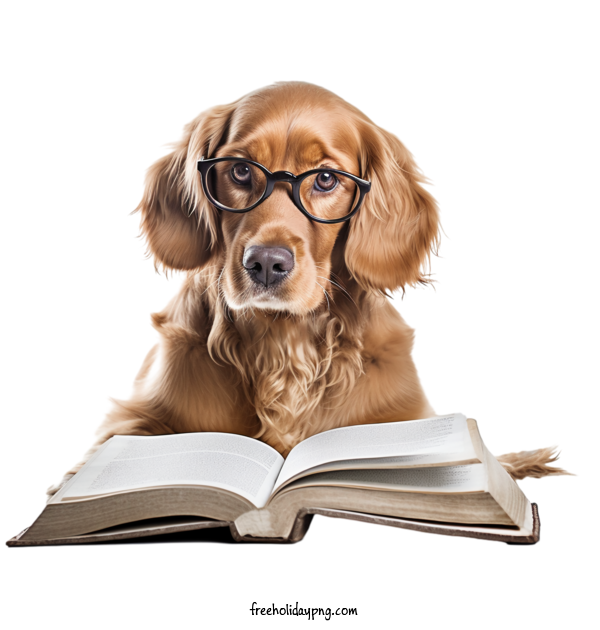 Transparent Book Lovers Day Reading Book dog brown for Reading Book for Book Lovers Day