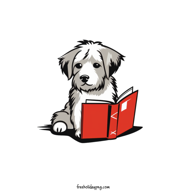 Transparent Book Lovers Day Reading Book dog reading for Reading Book for Book Lovers Day
