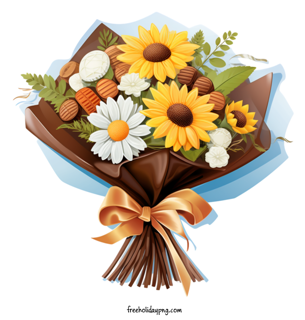 Transparent International Chocolate Day Chocolate sunflowers bouquet for Chocolate Day for International Chocolate Day