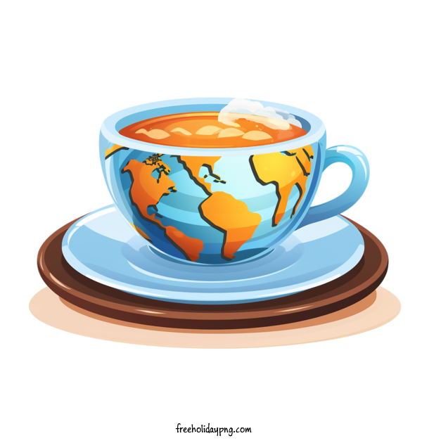 Transparent Coffee Day A cup of coffee world map coffee cup for A cup of coffee for Coffee Day