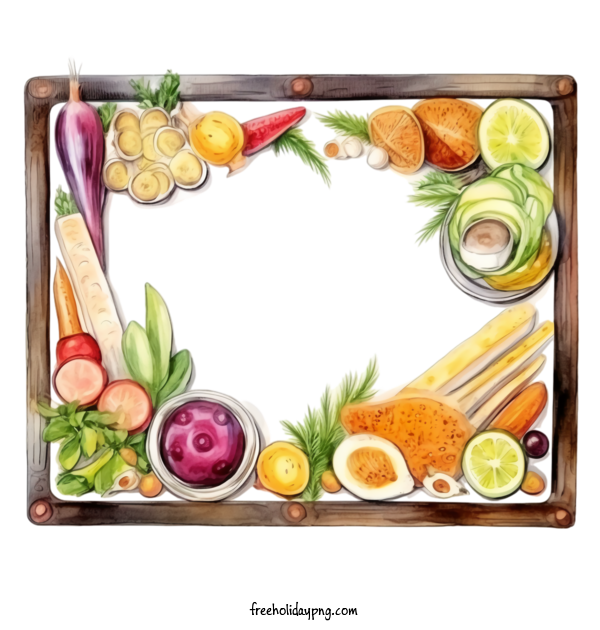 Transparent World Food Day Food Frame watercolor vegetables for Food Day for World Food Day