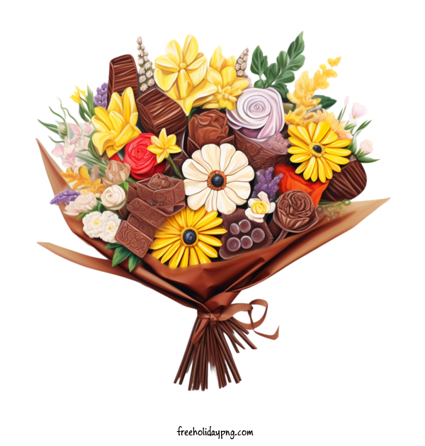 Transparent International Chocolate Day Chocolate bouquet chocolate for Chocolate Day for International Chocolate Day