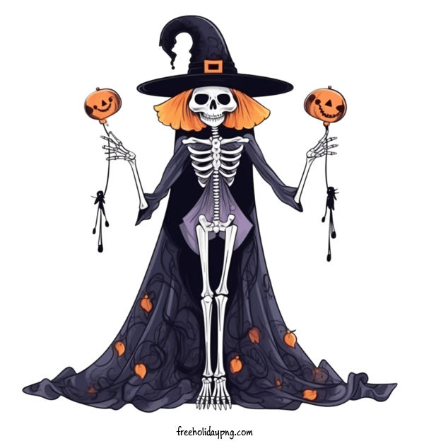 Transparent Halloween Skeleton Witch Pumpkins for Skeleton for Halloween