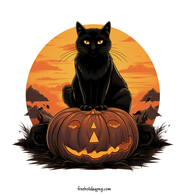 Transparent Halloween Black Cats black cat pumpkin for Black Cats for Halloween