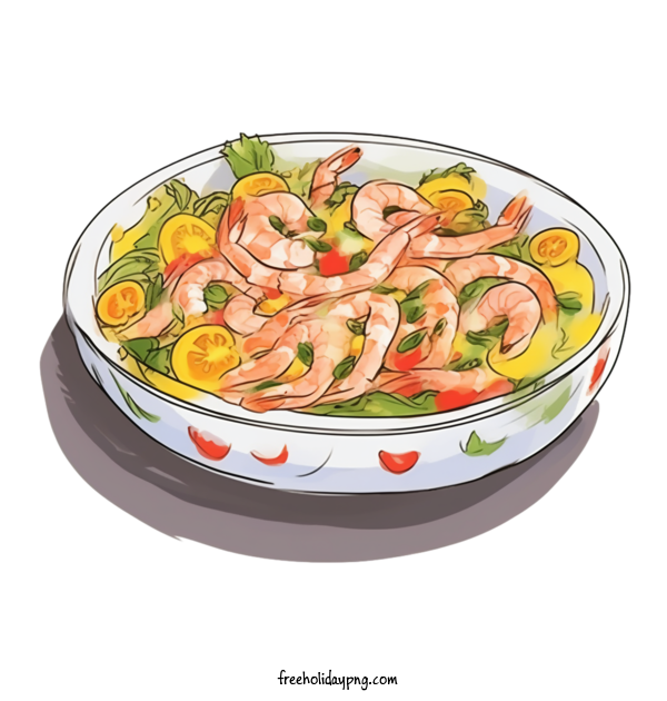 Transparent salad salad spicy shrimp for salad for Salad