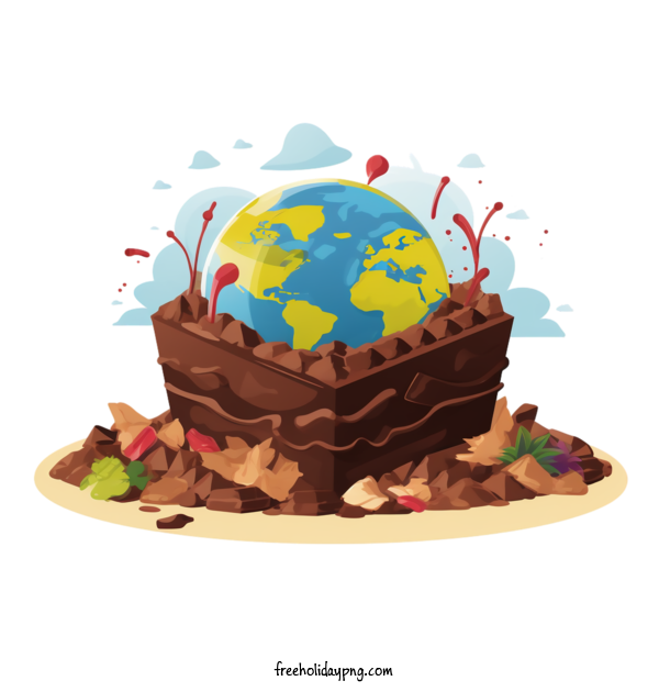 Transparent International Chocolate Day Chocolate cake earth for Chocolate Day for International Chocolate Day