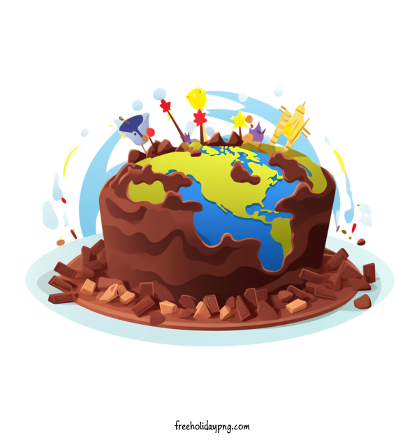 Transparent International Chocolate Day Chocolate chocolate cake globe for Chocolate Day for International Chocolate Day