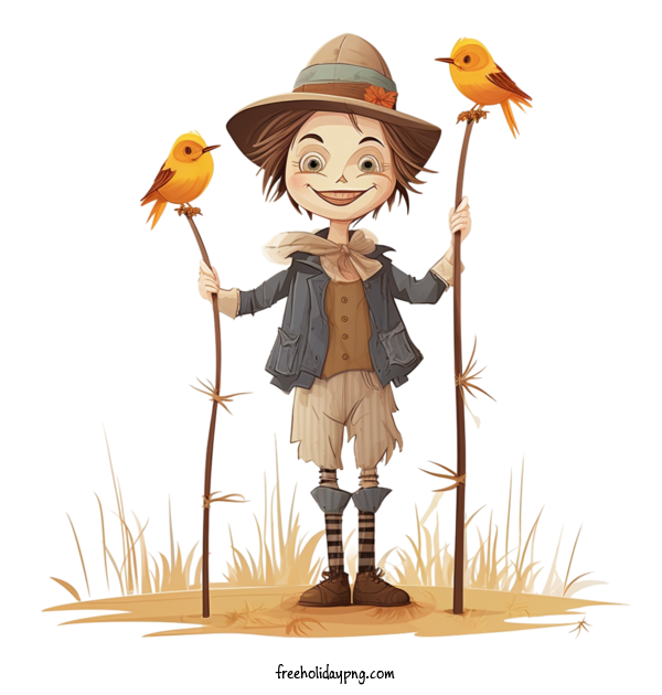 Transparent Halloween Scarecrow cartoon boy for Scarecrow for Halloween
