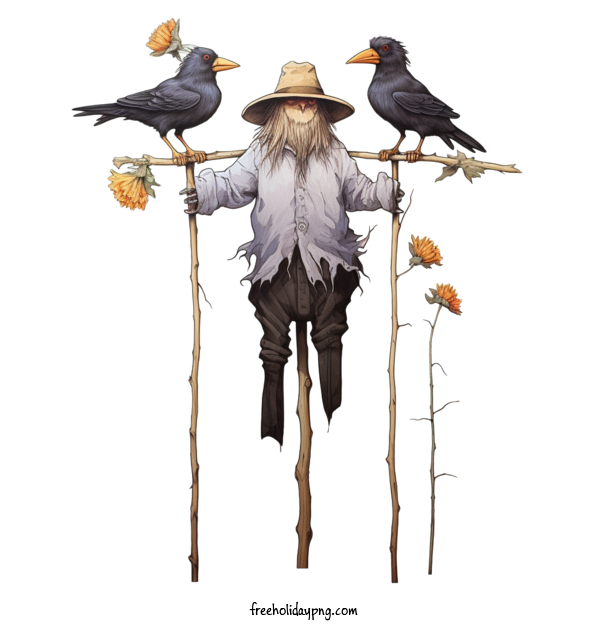 Transparent Halloween Scarecrow scarecrow crow for Scarecrow for Halloween