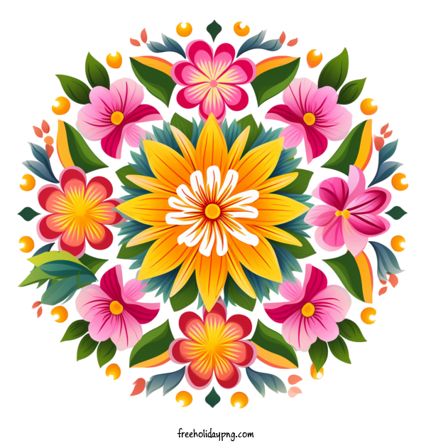Transparent Onam Onam Floral Rangoli flower arrangement flower mandala for Onam Floral Rangoli for Onam