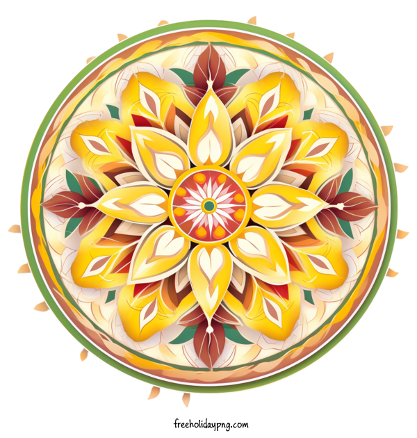 Transparent Onam Onam Floral Rangoli flower circular for Onam Floral Rangoli for Onam