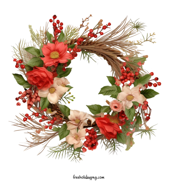 Transparent christmas wreath christmas bough wreath wreath red flowers for christmas bough wreath for Christmas Wreath