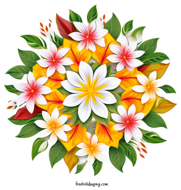 Transparent Onam Onam Floral Rangoli floral design flower arrangement for Onam Floral Rangoli for Onam