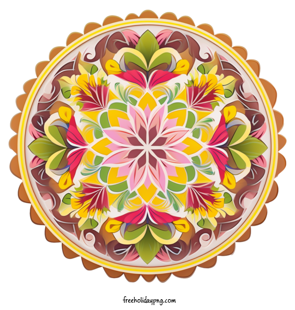 Transparent Onam Onam Floral Rangoli floral circular for Onam Floral Rangoli for Onam