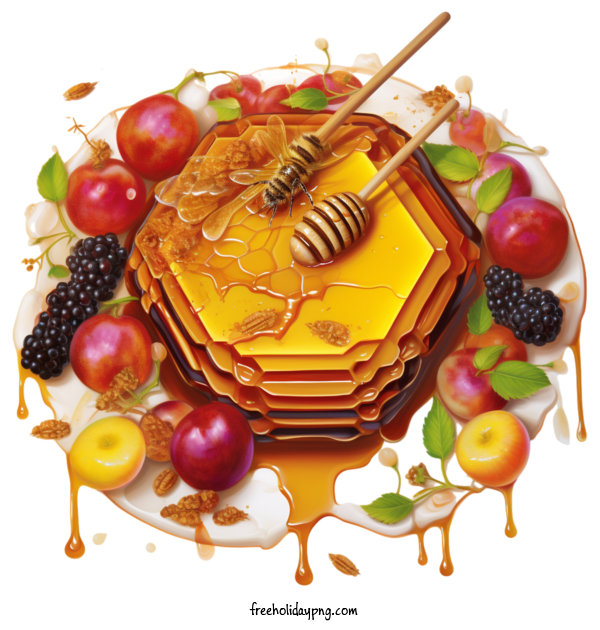 Transparent Jewish New Year Jewish New Year Rosh Hashanah honey for Rosh Hashanah for Jewish New Year