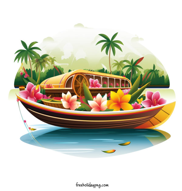 Transparent Onam Onam Boat boat coconut trees for Onam Boat for Onam