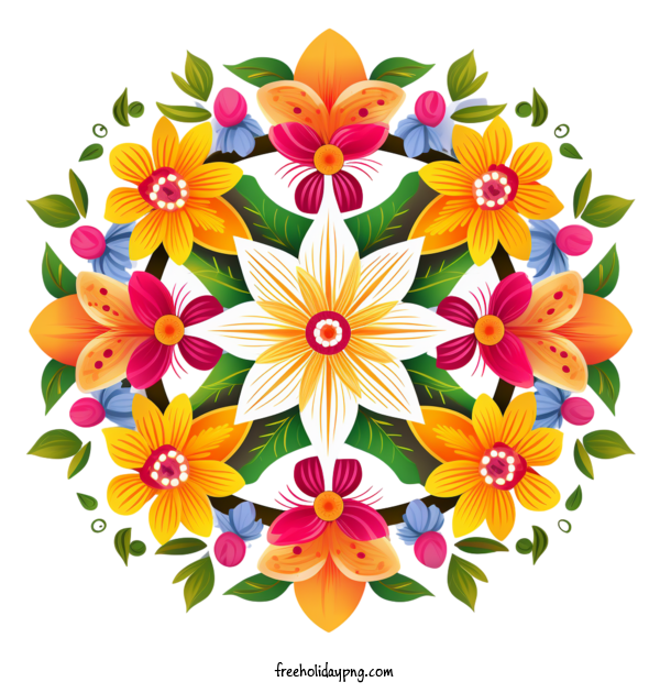 Transparent Onam Onam Floral Rangoli flower circle for Onam Floral Rangoli for Onam