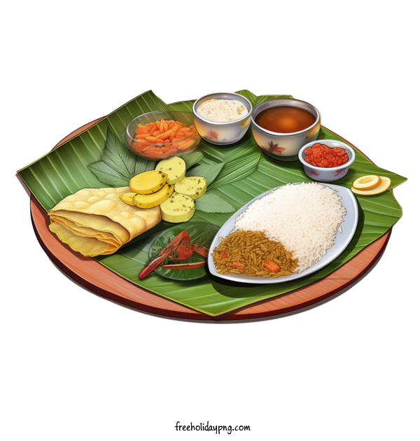 Transparent Onam Onam Sadya Food spicy curry coconut rice for Onam Sadya Food for Onam