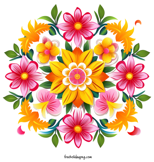 Transparent Onam Onam Floral Rangoli colorful flower for Onam Floral Rangoli for Onam