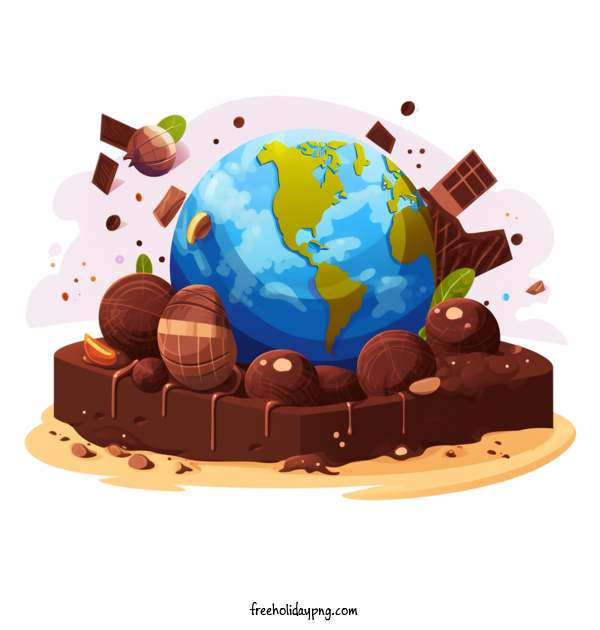 Transparent International Chocolate Day Chocolate chocolate planet for Chocolate Day for International Chocolate Day