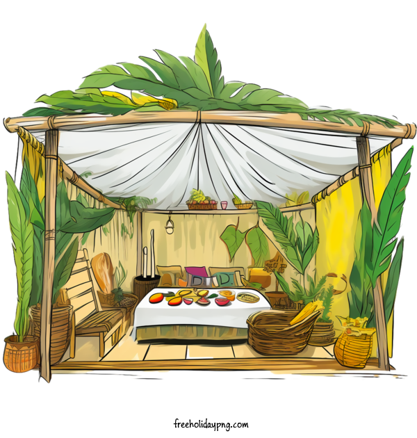 Transparent Sukkot Sukkot tent bed for Happy Sukkot for Sukkot