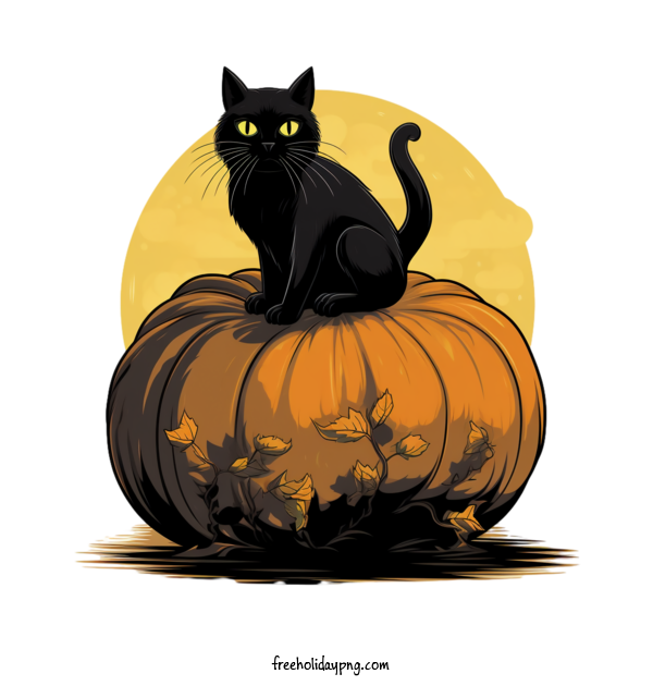 Transparent Halloween Black Cats cat pumpkin for Black Cats for Halloween