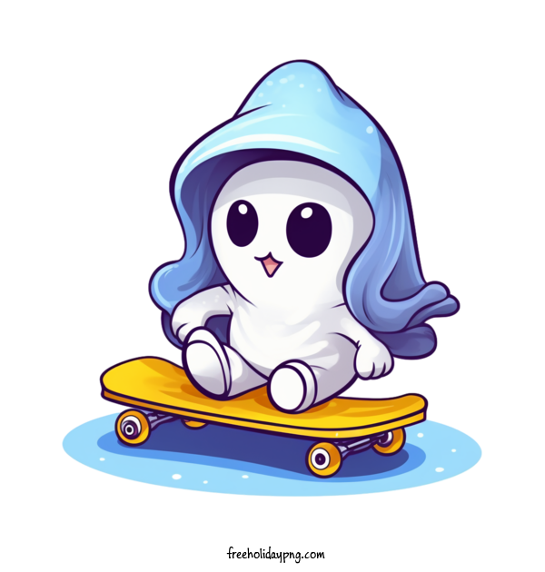 Transparent Halloween Halloween Ghost skateboarding snowman for Ghost for Halloween
