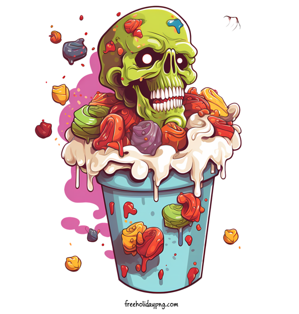 Transparent Halloween zombie zombie ice cream for zombie for Halloween