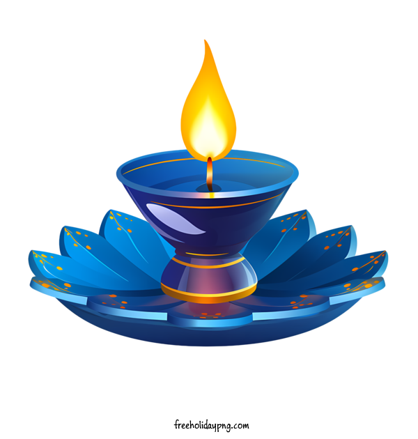 Transparent Diwali Diya candle blue for Diya for Diwali