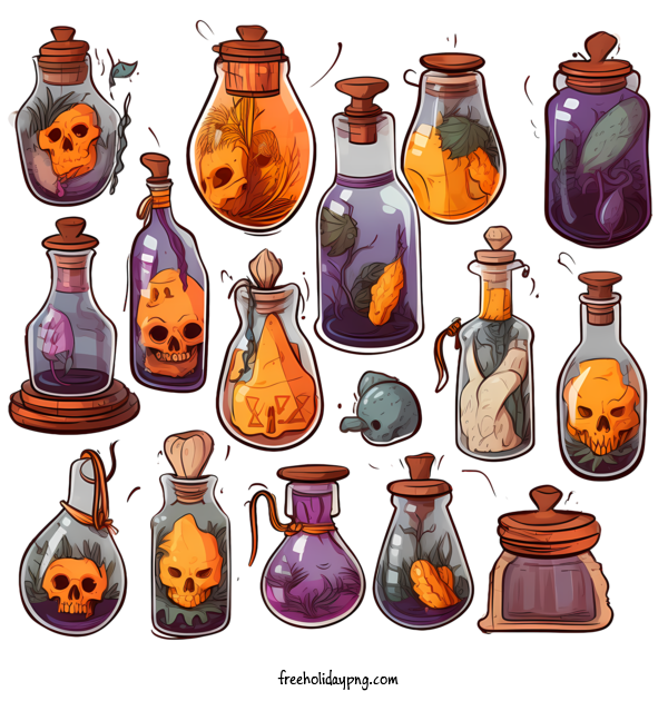 Transparent halloween magic potion Vintage glass bottle Mystical potion for magic potion for Halloween