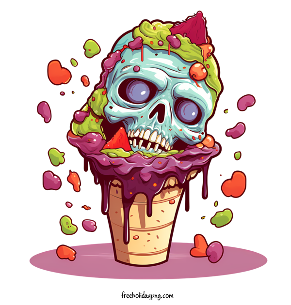 Transparent Halloween zombie Skeleton Ice Cream for zombie for Halloween