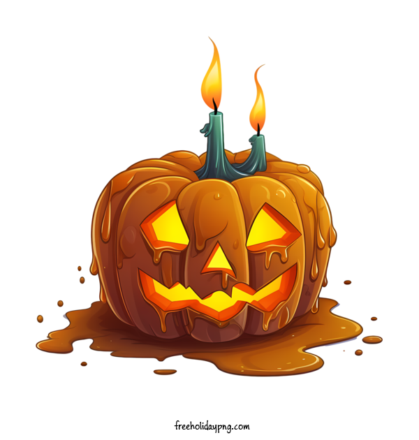 Transparent Halloween Jack O Lantern pumpkin carved for Jack O Lantern for Halloween