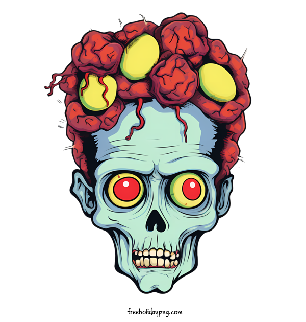 Transparent Halloween zombie skull brain for zombie for Halloween