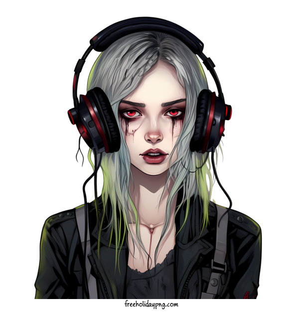 Transparent Halloween zombie headphones music for zombie for Halloween