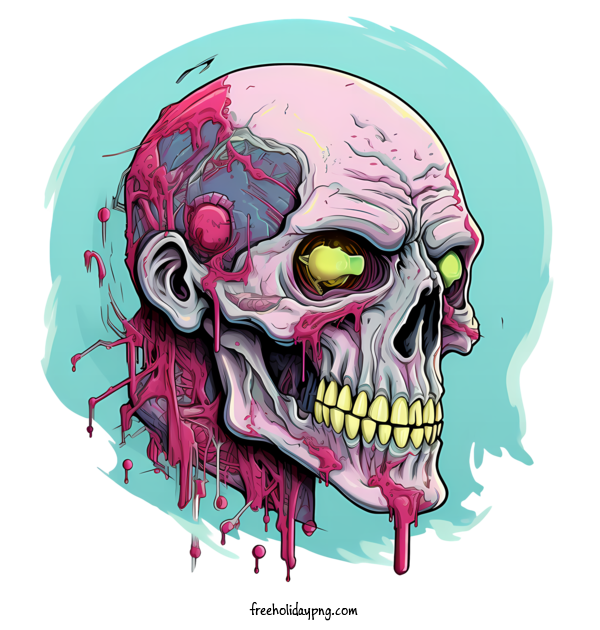 Transparent Halloween zombie skull ghost for zombie for Halloween