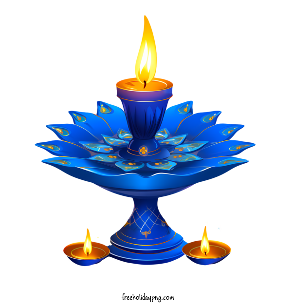 Transparent Diwali Diya blue flame for Diya for Diwali