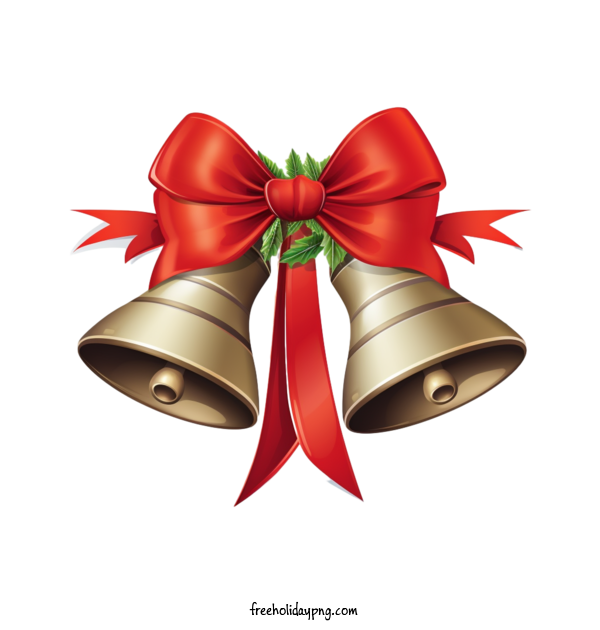 Transparent Christmas Jingle Bells bell red bow for Jingle Bells for Christmas