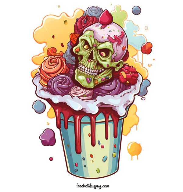 Transparent Halloween zombie Zombie Ice Cream Zombie Cone for zombie for Halloween