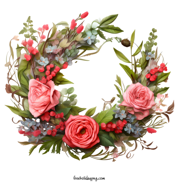 Transparent Christmas Christmas Wreath floral wreath pink roses for Christmas Wreath for Christmas
