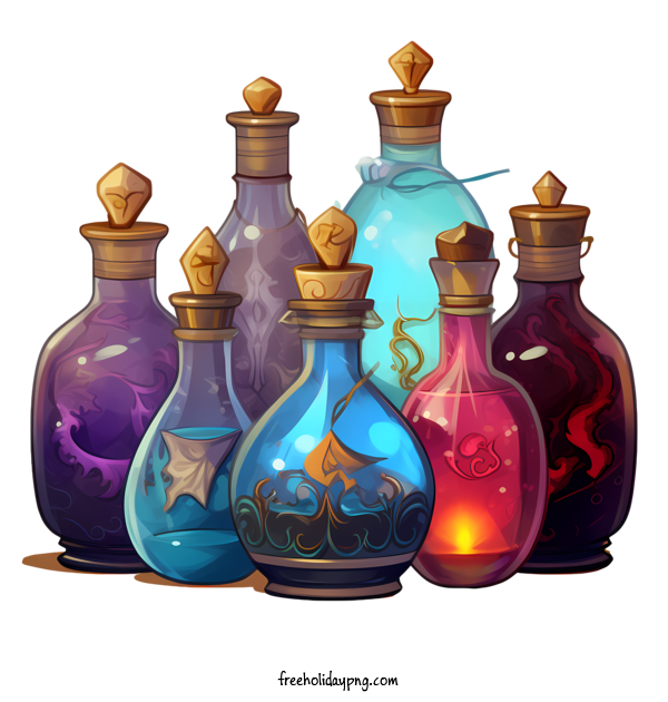Transparent halloween magic potion potion bottles glass for magic potion for Halloween