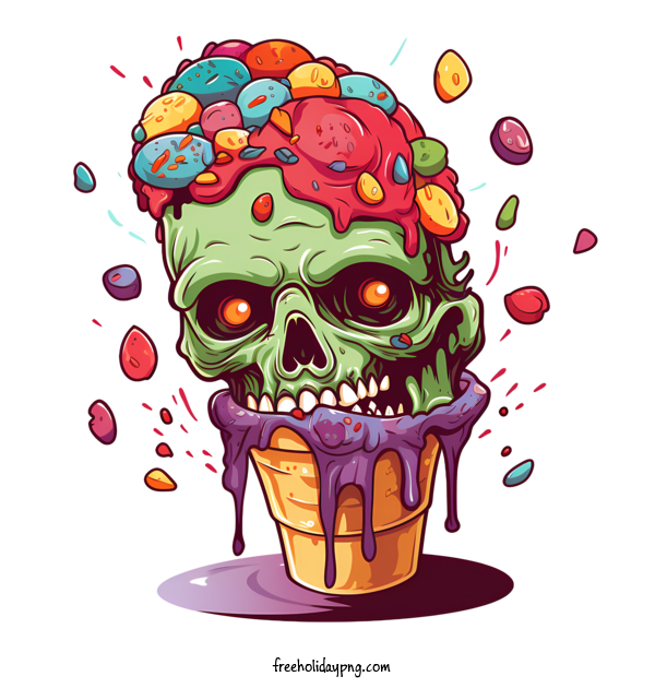 Transparent Halloween zombie zombie ice cream for zombie for Halloween