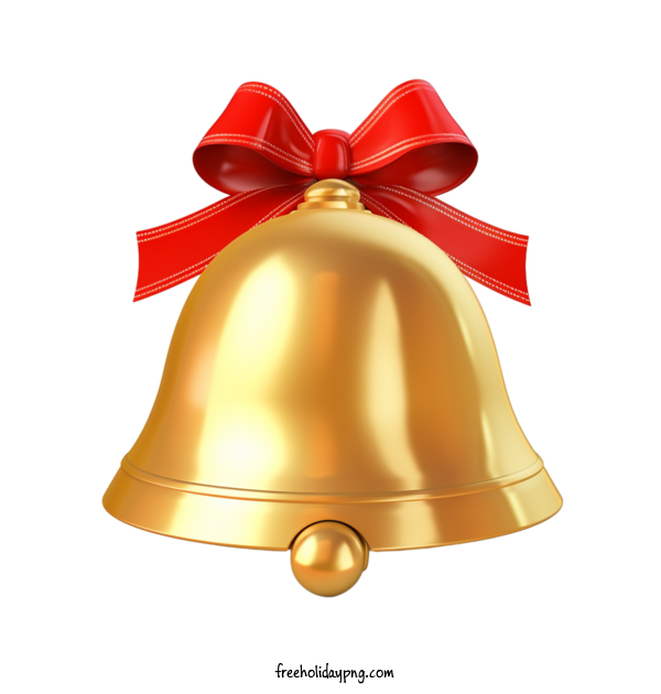 Transparent Christmas Jingle Bells gold bell red bow for Jingle Bells for Christmas