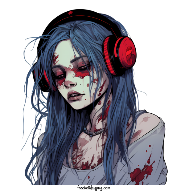 Transparent Halloween zombie blood headphones for zombie for Halloween