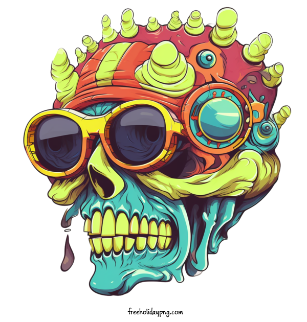 Transparent Halloween Zombie skull helmet for Zombie for Halloween