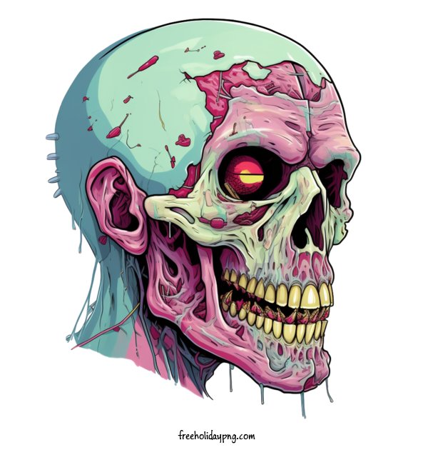 Transparent Halloween Zombie skull zombie for Zombie for Halloween
