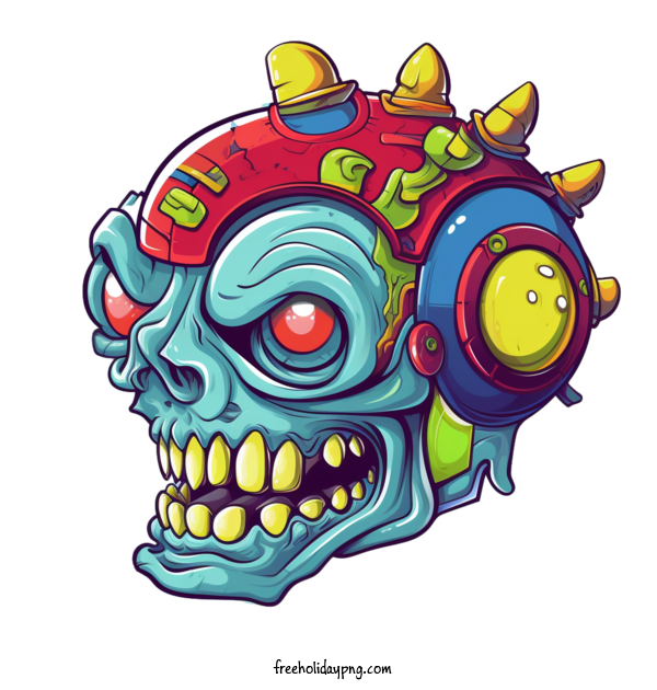 Transparent Halloween Zombie skull monster for Zombie for Halloween