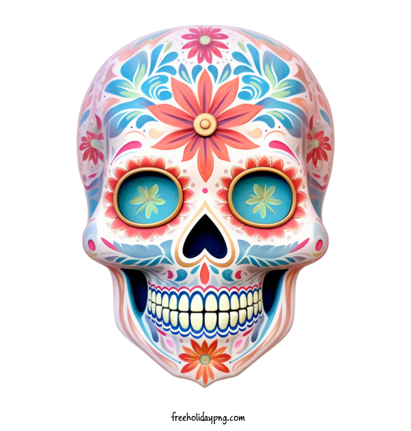 Transparent Day of the Dead Sugar Skull sugar skull skull for Sugar Skull for Day Of The Dead
