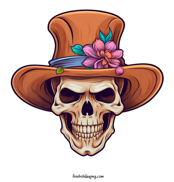 Transparent Day of the Dead Sugar Skull skull hat for Sugar Skull for Day Of The Dead