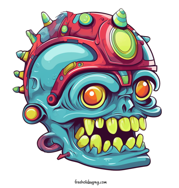 Transparent Halloween Zombie skull colorful for Zombie for Halloween